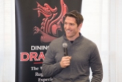 James Hook and Emyr Lewis talk rugby at the Legends Hospitality event before the Wales New Zealand game at the Radisson Blu Hotel in Cardiff