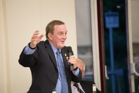 Phil Bennett speaks at the Pontyclun RFC end of season dinner at a Legends Hospitality Event